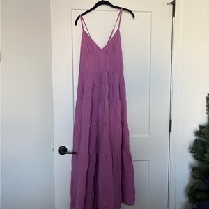Abercrombie & Fitch Purple Tiered Maxi Sundress